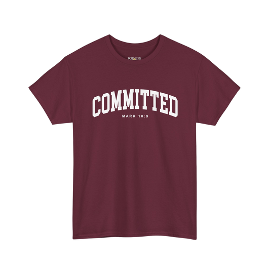 Committed Tee Cranberry