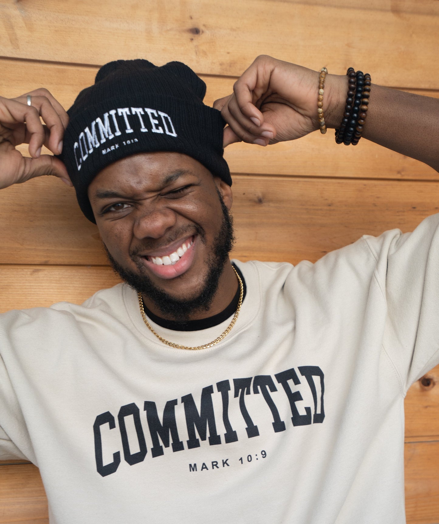 Committed Beanie - Black and White