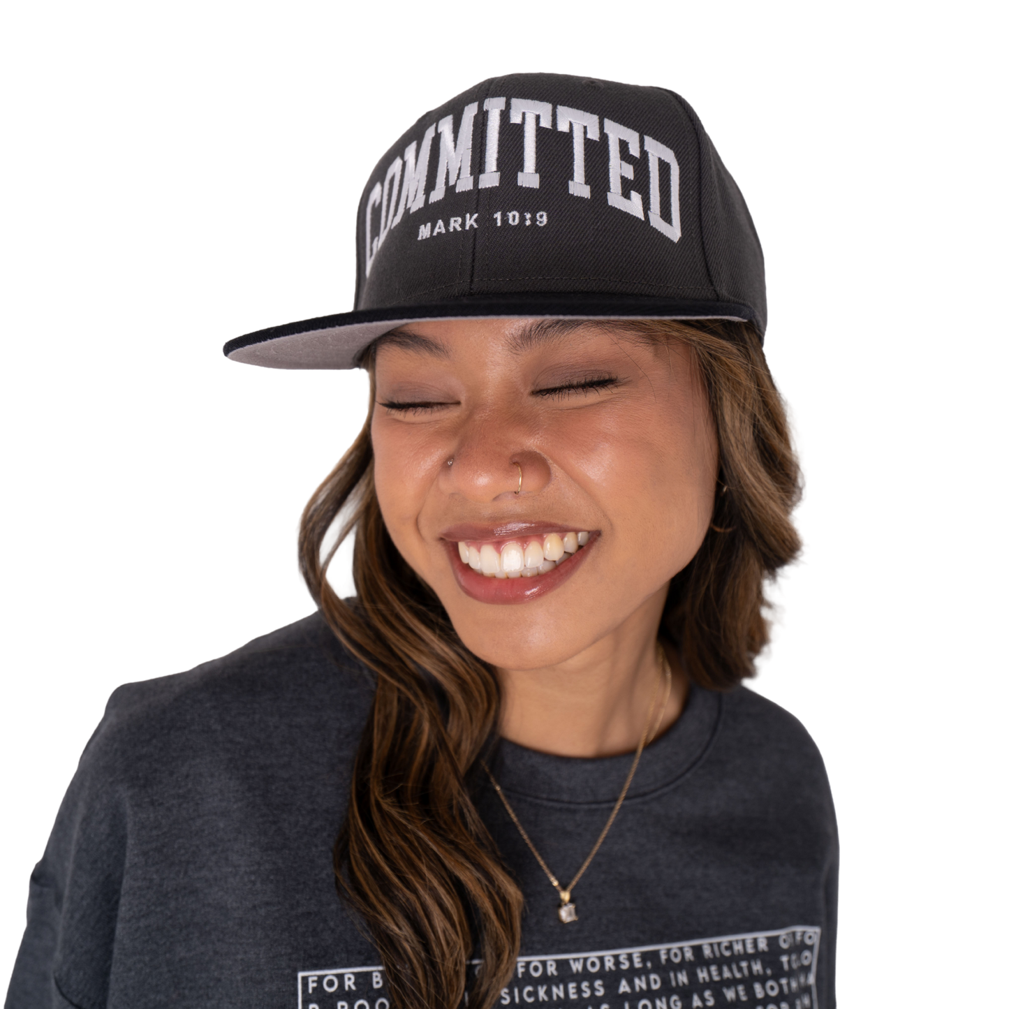 Committed Snapback - Black and Charcoal Gray