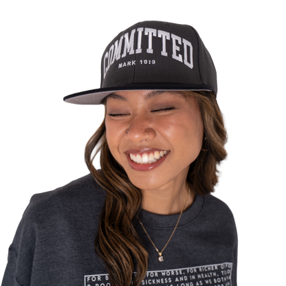 Committed Snapback - Black and Charcoal Gray