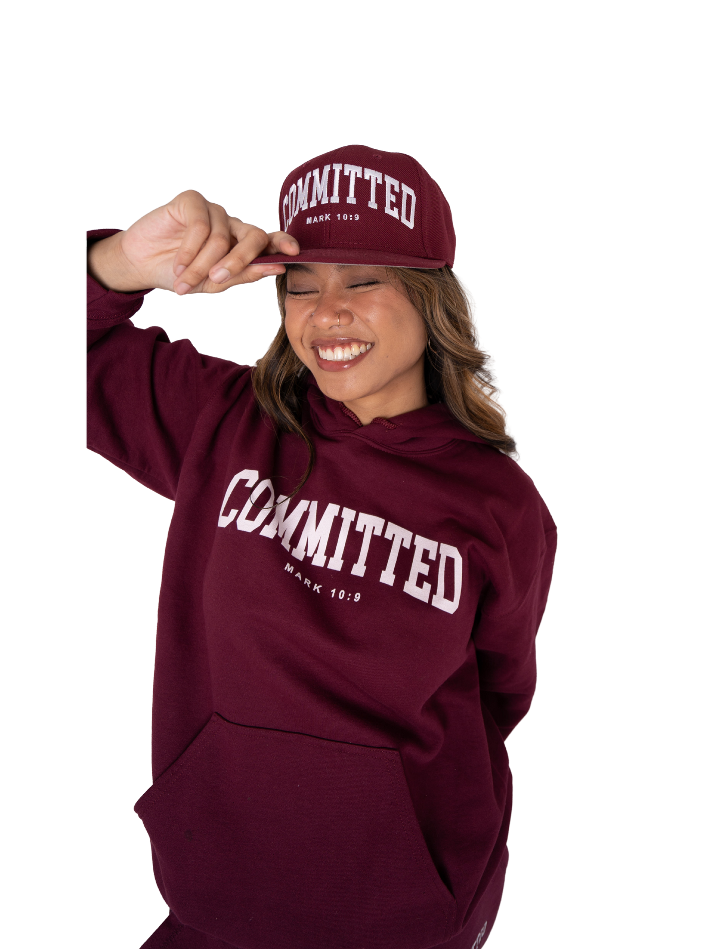 Committed Snapback - Cranberry on Cranberry