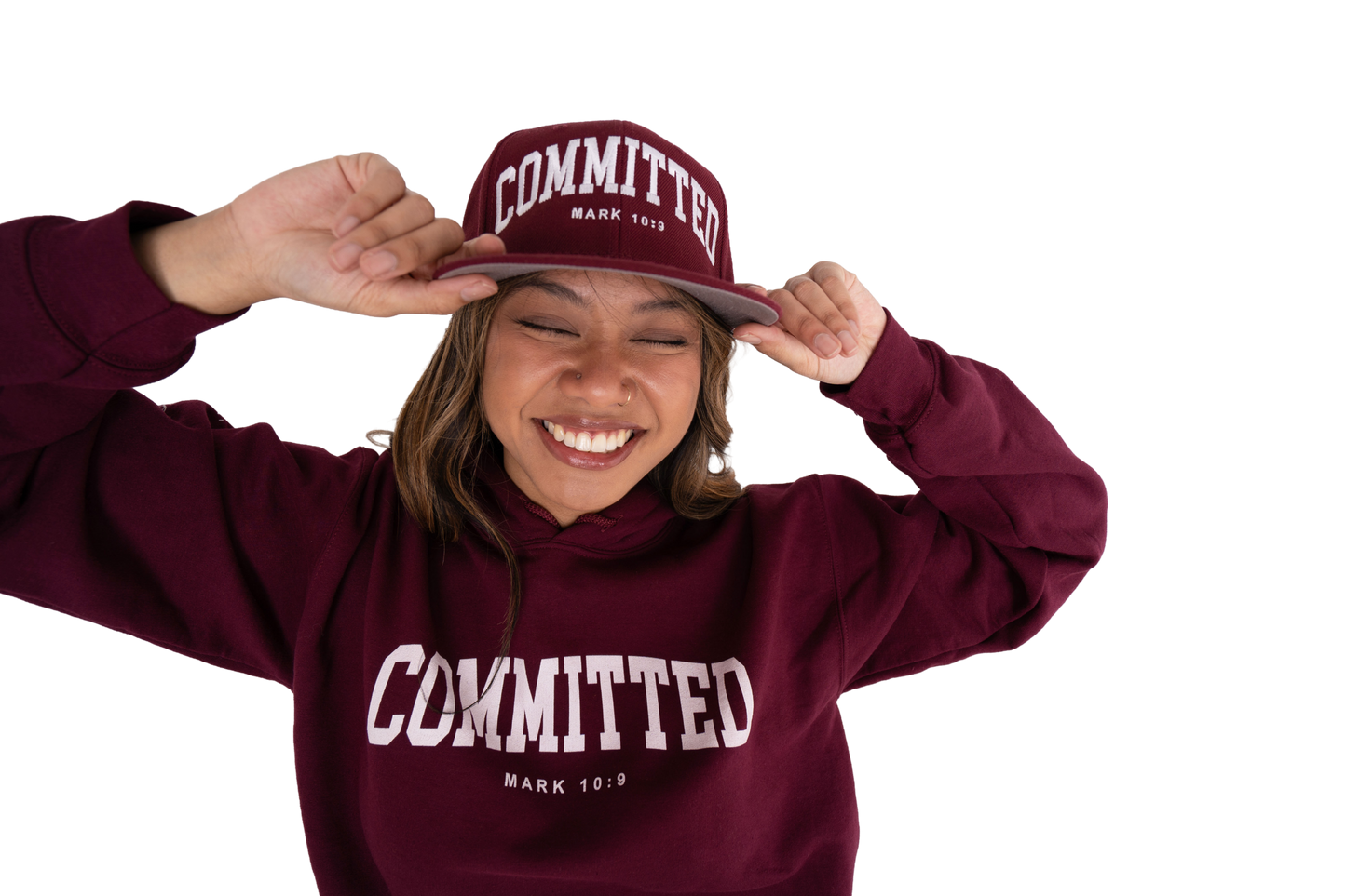 Committed Snapback - Cranberry on Cranberry
