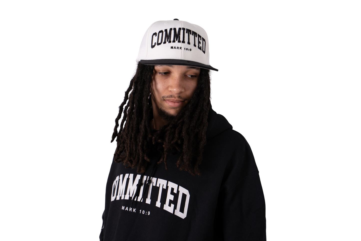 Committed Snapback - White and Black