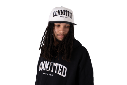 Committed Snapback - White and Black