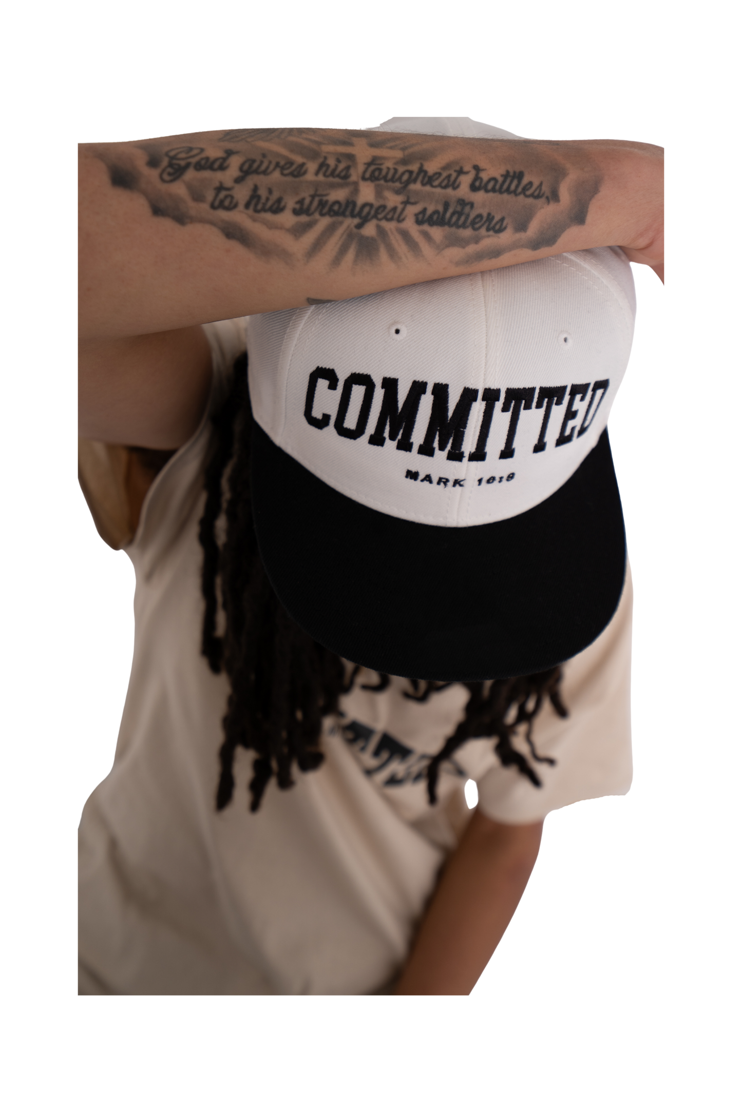 Committed Snapback - White and Black