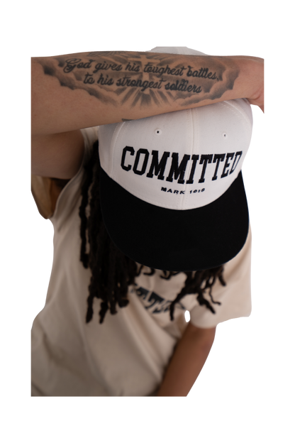 Committed Snapback - White and Black